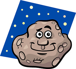 Image showing funny asteroid cartoon illustration