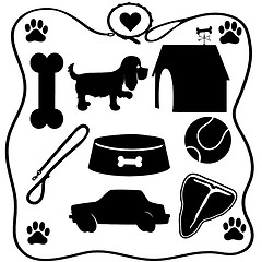 Image showing Dog Stuff Silhouettes