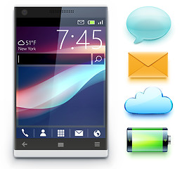 Image showing Glossy modern cellphone 