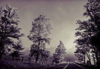 Image showing misty morning in blue ridge mountains