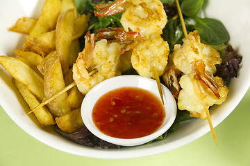 Image showing Prawn Skewers