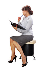 Image showing Business lady with black folder