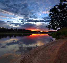 Image showing river landscape at dawn