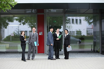 Image showing Group of business colleagues outside the office