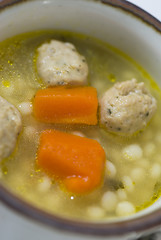 Image showing chickarina soup chicken meatballs