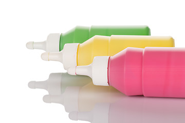 Image showing Bottles of paint