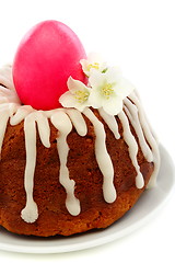 Image showing Easter cake decorated with flowers.