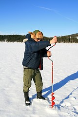 Image showing Ice fishing