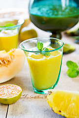 Image showing Pineapple with Orange and Melon smoothie