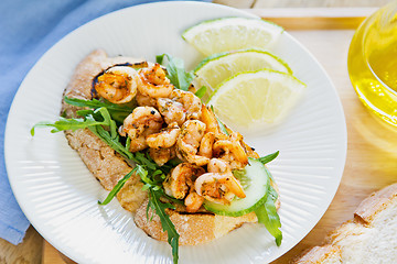 Image showing Grilled Prawn sandwich