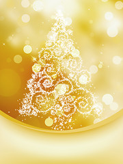 Image showing Christmas Tree on bokeh, Greeting Card. EPS 8