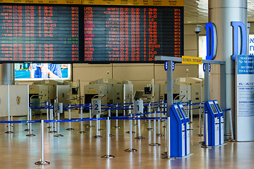 Image showing Empty hall in Israeli airport Ben Gurion on Saturday (Shabbat)