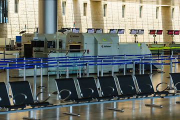 Image showing Nobody in international airport of Israel on Saturday (Shabbat)