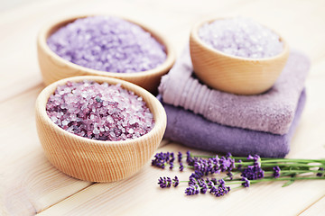 Image showing lavender bath salt