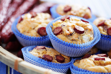 Image showing muffins with sausages