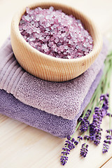 Image showing lavender bath salt