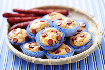 Image showing muffins with sausages