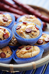 Image showing muffins with sausages