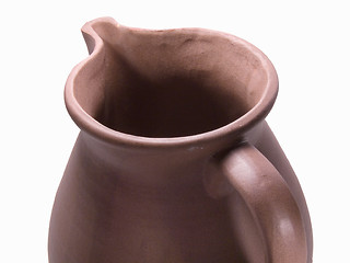 Image showing Top view detail of clay jug