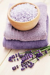 Image showing lavender bath salt