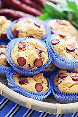Image showing muffins with sausages