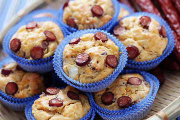 Image showing muffins with sausages