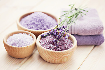 Image showing lavender bath salt