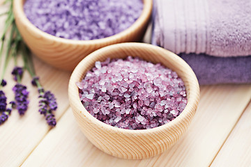 Image showing lavender bath salt