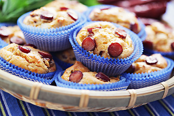 Image showing muffins with sausages