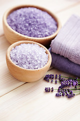 Image showing lavender bath salt