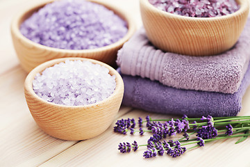 Image showing lavender bath salt