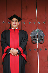 Image showing University graduate in robes