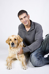 Image showing man and dog