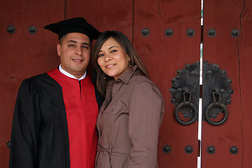 Image showing Graduate and his wife on ceremony day.