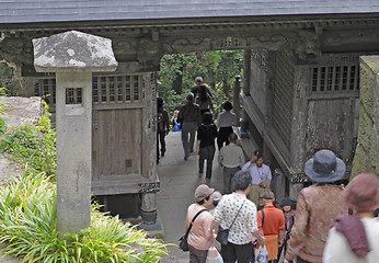 Image showing Visiting the temple
