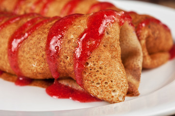 Image showing Pancakes with cottage cheese