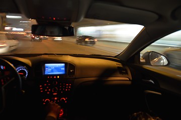 Image showing night car driving