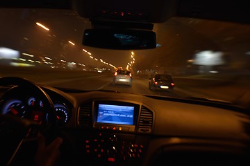 Image showing night car driving