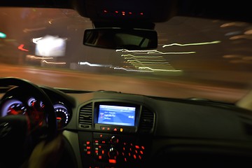 Image showing night car driving