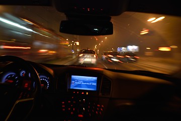 Image showing night car driving