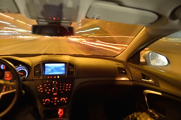 Image showing night car driving