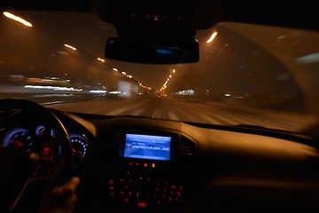 Image showing night car driving