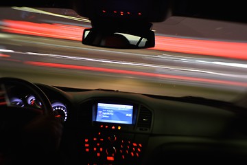 Image showing night car driving