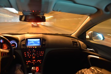 Image showing night car driving