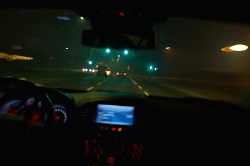 Image showing night car driving