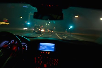 Image showing night car driving