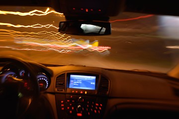 Image showing night car driving