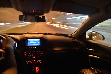 Image showing night car driving