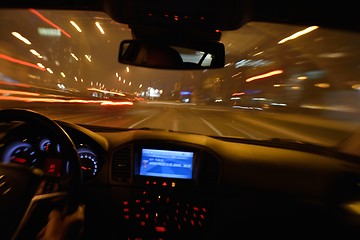 Image showing night car driving