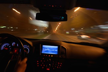 Image showing night car driving